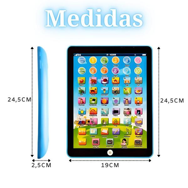 Tablet Infantil Brinquedo Didático Interativo Bilingue Laptop 54 Funções - AZUL - Art Brink Imagem de Tablet Infantil Brinquedo Didático Interativo Bilingue Laptop 54 Funções - AZUL