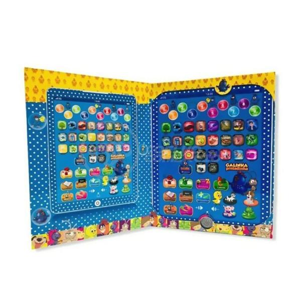 Imagem de Tablet Infantil Galinha Pintadinha + 3 Pilhas Aaa Azul