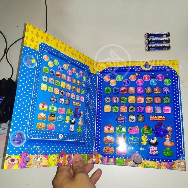 Imagem de Tablet Infantil Galinha Pintadinha Educativo + 3 Pilhas Aaa