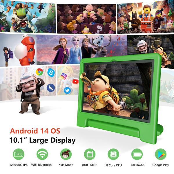 Imagem de Tablet infantil ITDULCET Android 14 de 10 polegadas e 8 GB de RAM 64 GB de ROM