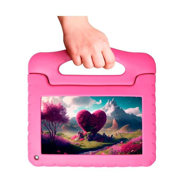 Imagem de Tablet Infantil Kid Pad Rosa Multilaser 4GB RAM + 64GB Tela 7 pol  Wi-fi  Android 13 Quad Core NB411