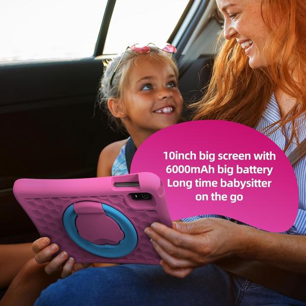 Imagem de Tablet infantil plimpton de 10 polegadas Android 14 4 GB+64 GB com capa rosa