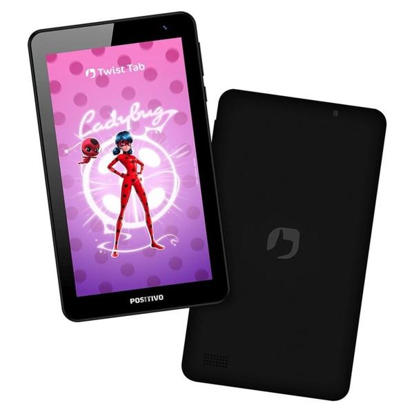 Imagem de Tablet Infantil Positivo Ladybug Twist Tab + Tela 7'' 64GB + 2GB ram Android 11 Go Edition