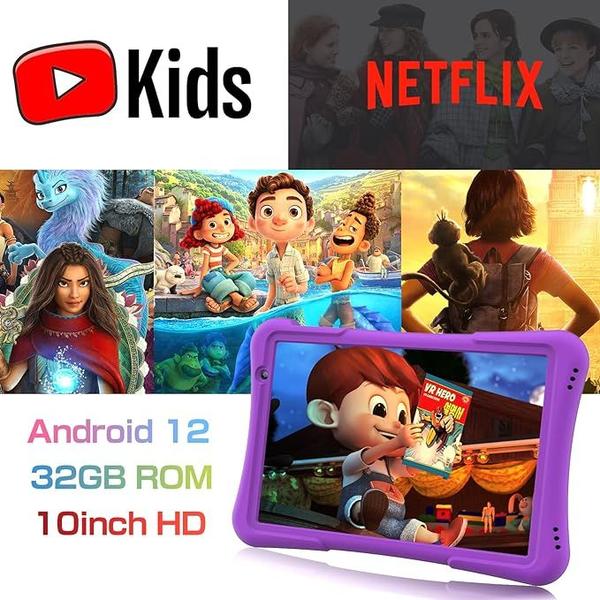 Imagem de Tablet Infantil Pritom 10 Polegadas - Android 12, 32GB - com Capa Roxa