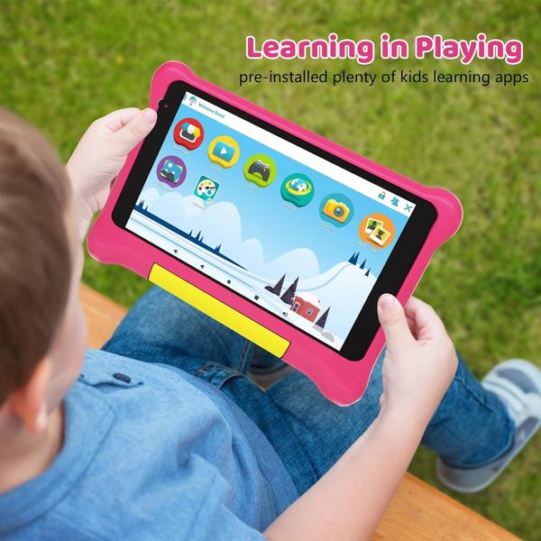 Imagem de Tablet infantil ZOFYWNAS 7 polegadas Android 13 32GB ROM 128GB rosa