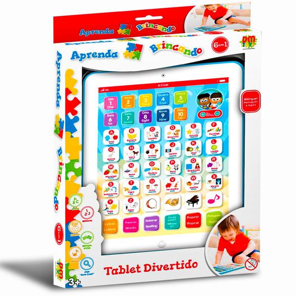 Imagem de Tablet Interativo Infantil Educativo Bilingue Atividades Para Crianças Dm Toys