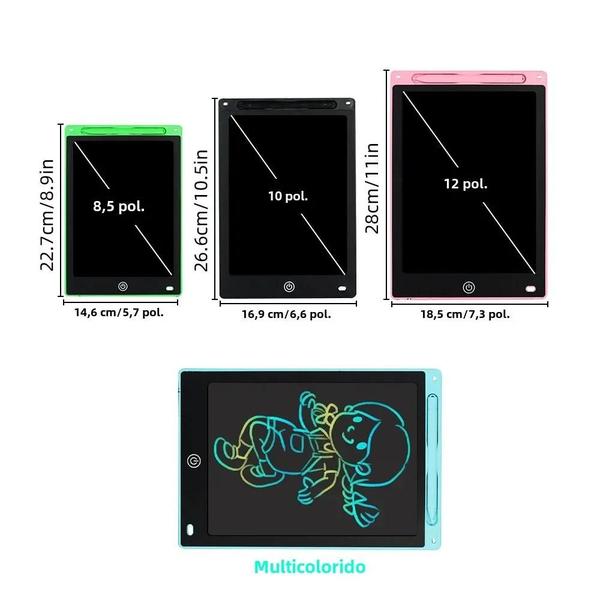 Tablet LCD para Crianças - Prancheta Portátil de 8,5/10/12 Polegadas - Ultrafino Imagem de Tablet LCD para Crianças - Prancheta Portátil de 8,5/10/12 Polegadas - Ultrafino