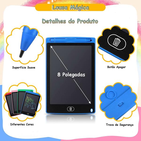 Imagem de Tablet Lousa Mágica Educativa Menina Portátil Tela Lcd