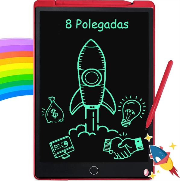 Imagem de Tablet Lousa Mágica Lcd Infantil Escrever Desenhar Vermelho