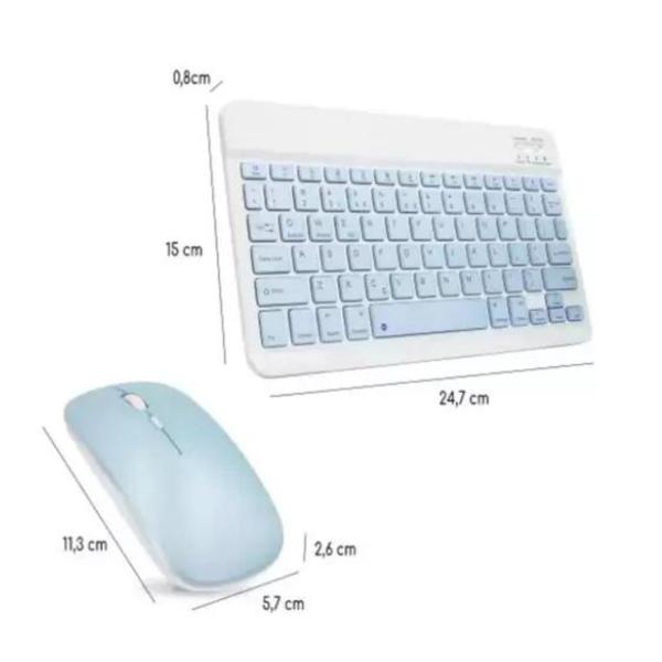 Imagem de Tablet M7 64Gb 4Gb Wi-fi Com Kit Teclado Sem Fio Bluetooth e Mouse Azul + Capa Giratória