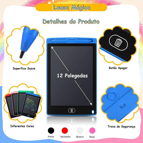 Tablet Mágico Infantil Lousa Desenha Apaga 12 Polegadas Lcd - TOYS 2U Imagem de Tablet Mágico Infantil Lousa Desenha Apaga 12 Polegadas Lcd