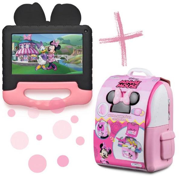 Imagem de Tablet Minnie 4GB RAM 64GB Android 13 Quad Core Wi-fi + Case + Mochila NB414K