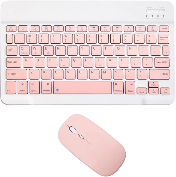 Imagem de Tablet Positivo 64Gb 2Gb Com Kit Teclado Sem Fio Bluetooth e  Mouse Rosa + Capa Giratória