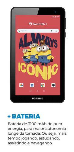 Imagem de Tablet Positivo Twist Minions+c/2 Capas 2gb+64gb Tela De 7 / Infantial / Educativo/ Bloqueiosegurançados pais/ lúdico / 12 meses garantia