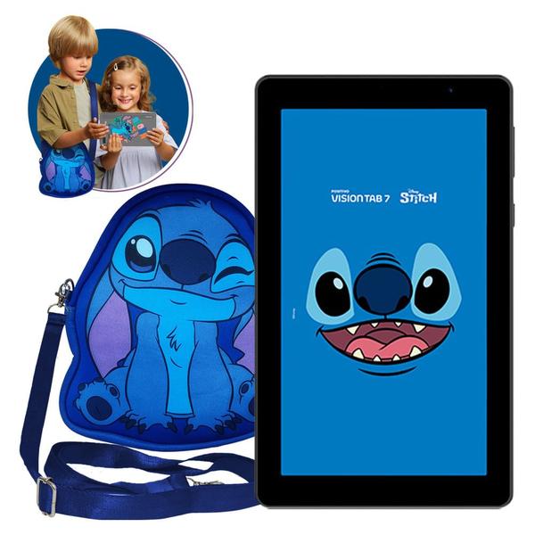 Tablet Positivo Vision TAB 7 Stitch + Capa e Bolsa - Octa-Core 3GB RAM 64GB Android 14 Go Wi-Fi Tela 7” IPS  Preto