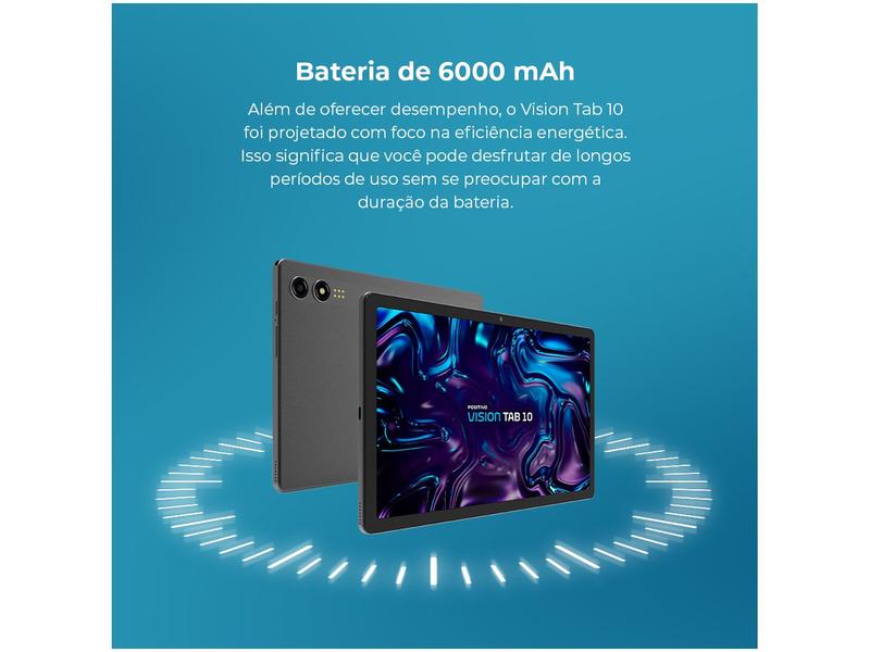 Imagem de Tablet Positivo Vision Tab com Capa Teclado 10,1" 128GB 4GB RAM Android 13 Octa Core Wi-Fi 4G