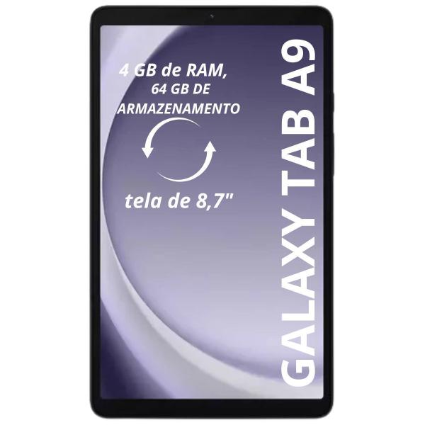 Imagem de Tablet Samsung A9 4G 64GB 4GB Ram Com Teclado Preto Bluetooth + Capa Giratória e Caneta Capacitiva