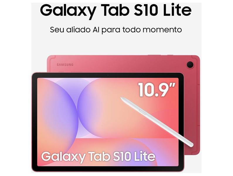 Tablet Samsung Galaxy Tab S10 Lite 128GB WiFi - Vermelho, com