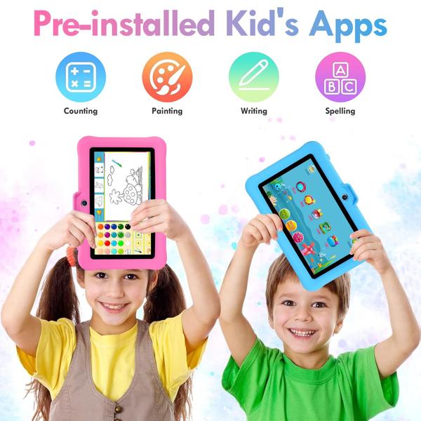 Imagem de Tablet SUMTAB Kids 7 polegadas Android 13 8GB RAM 64GB ROM rosa