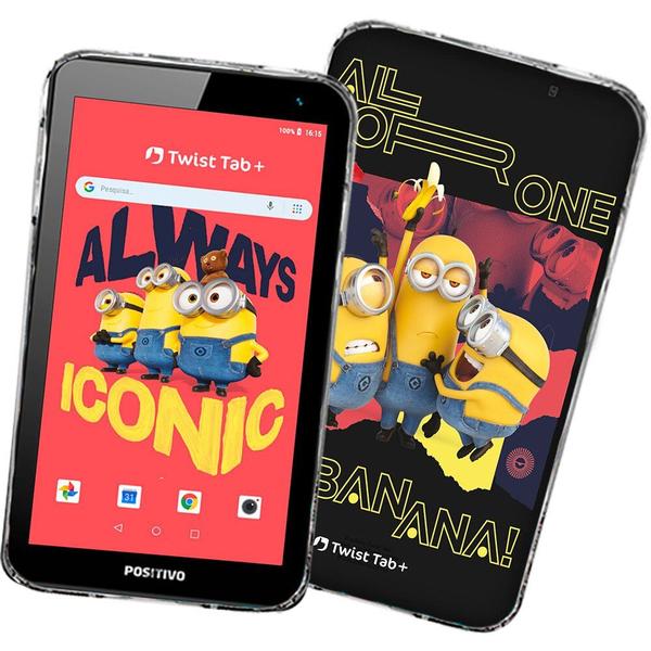 Imagem de Tablet T780MF Twist Tab Minions com Capa 7 Polegadas 64GB Quad-Core Positivo