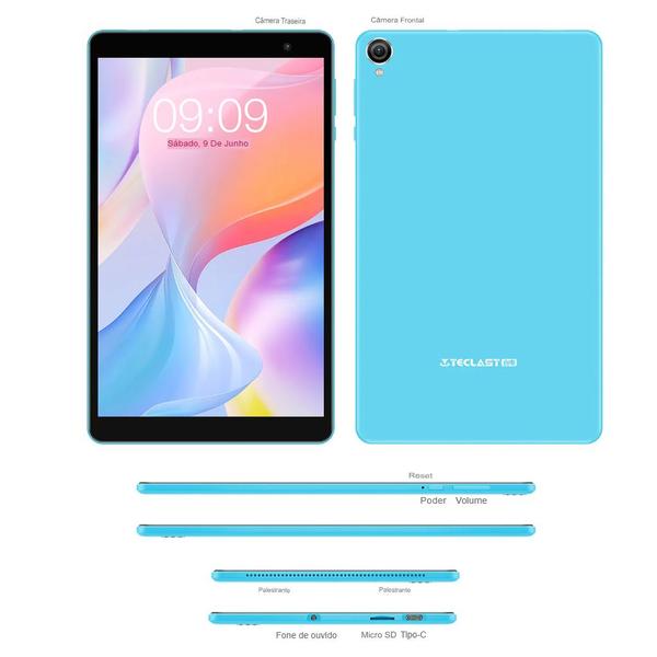 Imagem de Tablet Teclast P80t Q10 8  64gb 4gb Ram Android 12 Azul