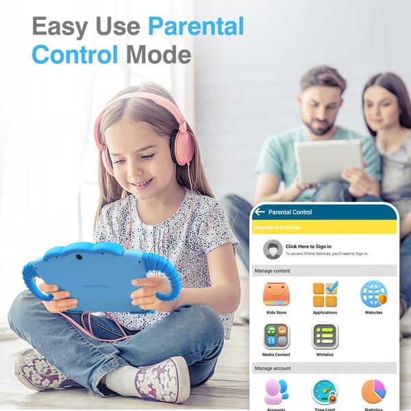 Imagem de Tablet TOPELOTEK Kids Android de 7 polegadas e 32 GB com controle parental