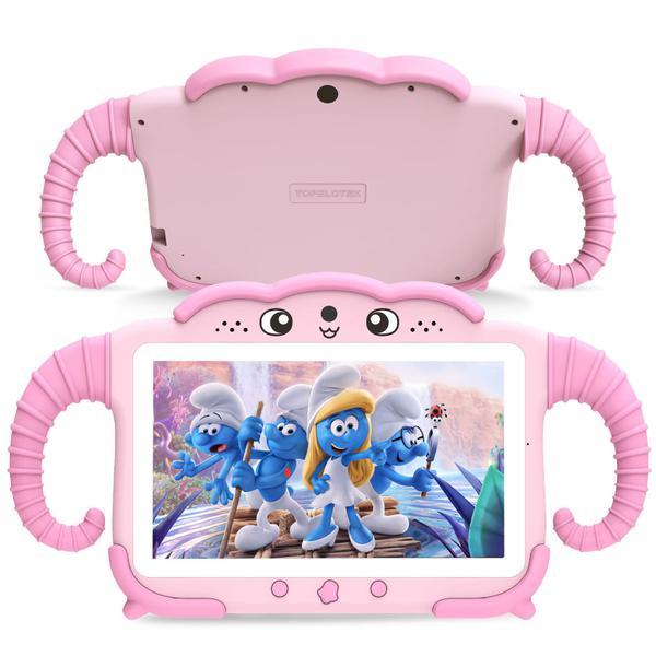 Imagem de Tablet TOPELOTEK Kids Android de 7 polegadas e 64 GB com capa e WiFi