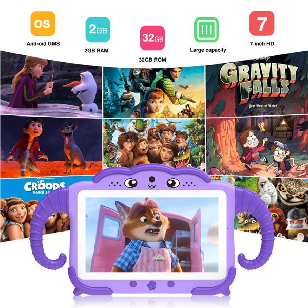 Imagem de Tablet TOPELOTEK Kids de 7 polegadas e 32 GB roxo com jogos e controle parental