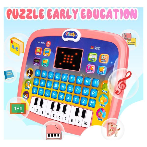 Imagem de Tablet Toy Educação Infantil de 1 a 9 anos Puzzle Interactive Pink