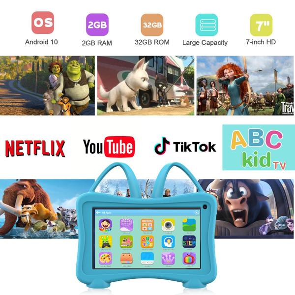 Imagem de Tablet Trayoo Kids 7 com Wi-Fi, YouTube, 2 GB de RAM e 32 GB 