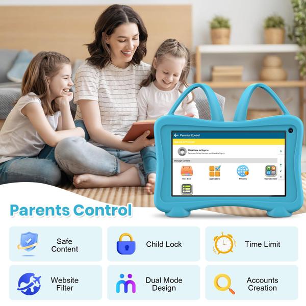 Imagem de Tablet Trayoo Kids 7 com Wi-Fi, YouTube, 2 GB de RAM e 32 GB 