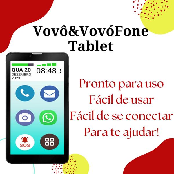 Imagem de Tablet vovô&vovófone 32gb dual chip botão sos faz ligação