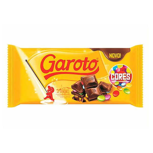 Tablete Chocolate ao Leite c/Pastilha de Chocolate Colorida 90Gr - Garoto Imagem de Tablete Chocolate ao Leite c/Pastilha de Chocolate Colorida 90Gr - Garoto