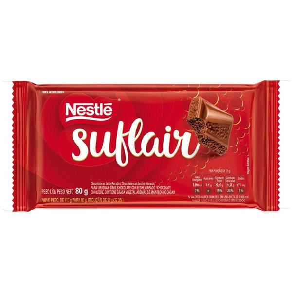 Imagem de Tablete chocolate ao leite nestle suflair 80g - 16 unidades - NESTLE BRASIL LTDA