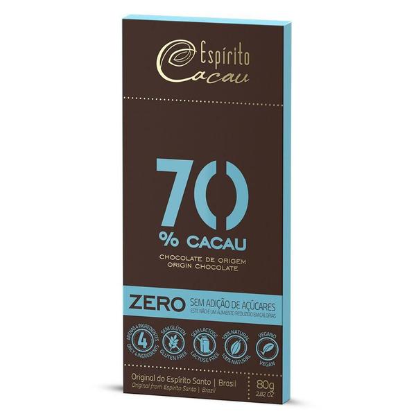 Imagem de Tablete de Chocolate 70% Cacau Zero Açúcar - 80g