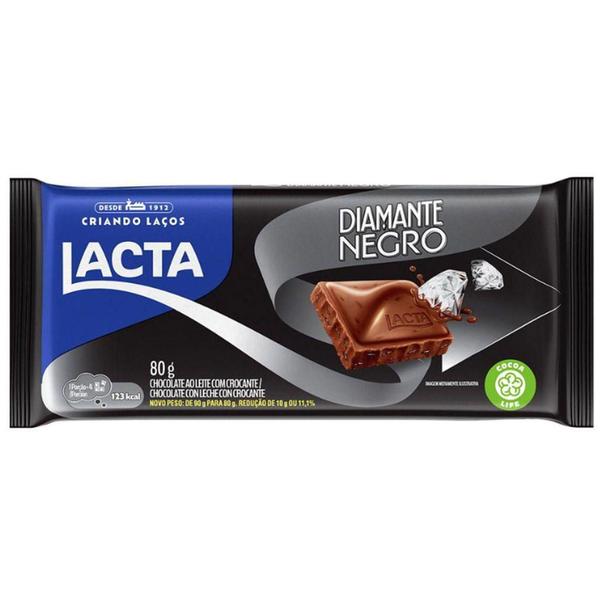 Tablete de Chocolate Diamante Negro 80g - Lacta Imagem de Tablete de Chocolate Diamante Negro 80g - Lacta