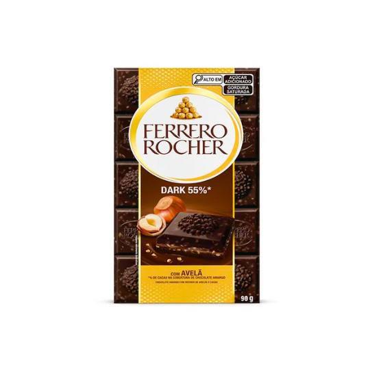 Imagem de Tablete Ferrero Rocher chocolate amargo dark 55% com recheio de avelã 90g - Ferrero