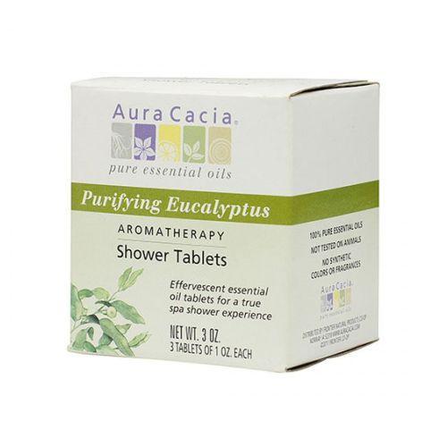 Imagem de Tabletes de banho de eucalipto, 3 comprimidos da Aura Cacia (pacote com 4)