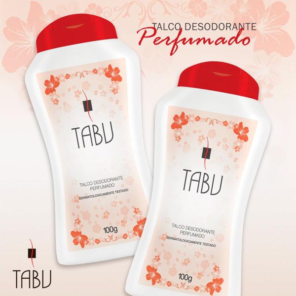 Imagem de tabu tradicional talco desodorante anti-transpirante com perfume ideal para pele 6x100g - uso diário