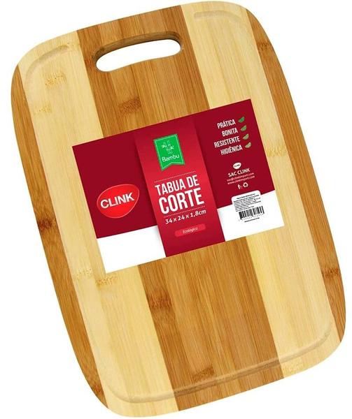 Imagem de Tábua Bambu Madeira 34cm Multiuso Cozinha Para Corte Churrasco Legumes Oval