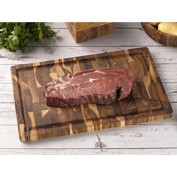 Imagem de Tabua carnes cozinha churrasco madeira teca 39x25 stolf slim