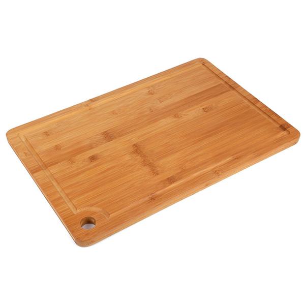 Imagem de Tabua Cortar Carne Retangular Bambo 38x28 Cm Bambu Churrasco