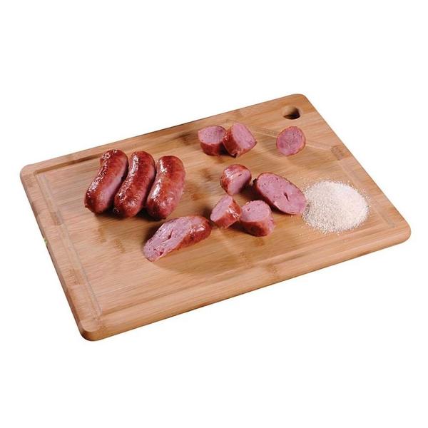 Imagem de Tabua de Carne em Bambu 35 X 25 Cm + Faca para Churrasco  Mor 