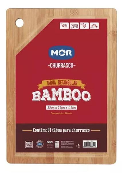 Imagem de Tábua De Corte Carne 35x25 Cm Madeira 100% Bambu Mor