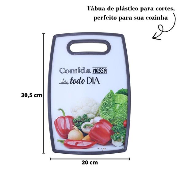 Imagem de Tábua de corte de plastico para cozinha 20x30,5 cm