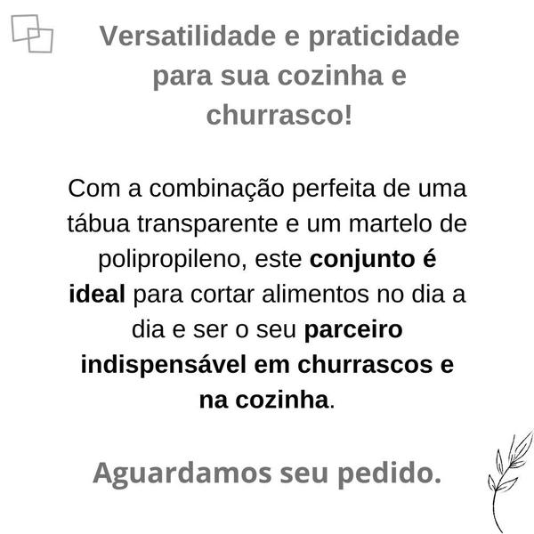 Imagem de Tabua de corte e martelo para carnes legumes e frutas plástico Plasnorthon