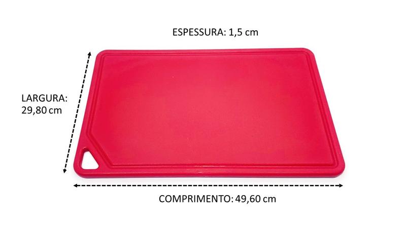 Imagem de Tábua de corte gourmet 50x30 cm profissional cozinha legumes carnes