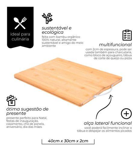 Imagem de Tábua De Corte Gourmet De Bambu Resistente 35 Cm Mimo Style