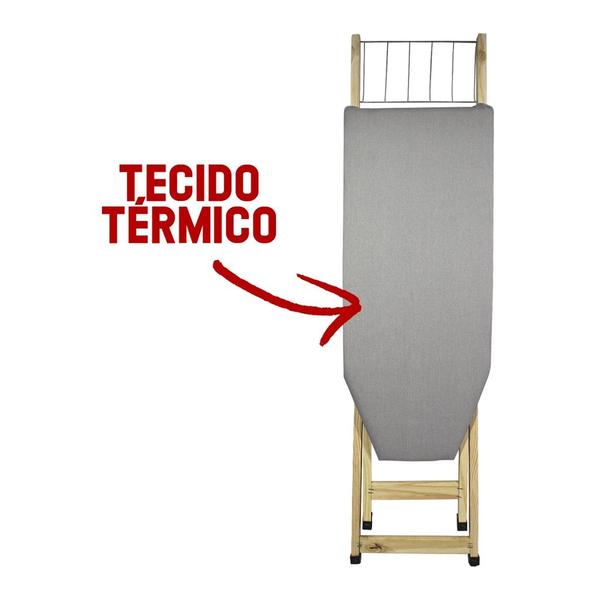 Tábua de Passar Roupa Com Tecido Térmico com 2 Regulagens de Altura de Madeira - Tábua de ... Tábua de Passar Roupa Com Tecido Térmico com 2 Regulagens de Altura de Madeira - Tábua de ...