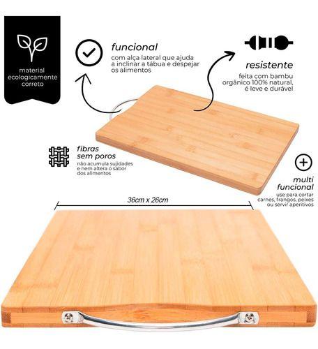 Imagem de Tabua Gourmet De Bambu Ecokitchen 36x26cm Mimo Style Bm1750